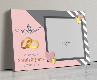 Photo Canvas Frames 17x12 - Golden Rings And Golden Hearts Design