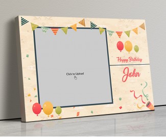 Photo Canvas Frames 20x14 - Birthday Wishes With Pennants And Balloons Design Photo Canvas Frames 20x14 - Birthday Wishes With Pennants And Balloons Design