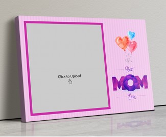 Photo Canvas Frames 20x14 - Best Mom Ever Quotation with water color Heart Balloons Design Photo Canvas Frames 20x14 - Best Mom Ever Quotation with water color Heart Balloons Design