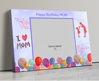 Photo Canvas Frames 20x14 - Happy Birthday Mom Wishes With Watercolor Balloons  Design Photo Canvas Frames 20x14 - Happy Birthday Mom Wishes With Watercolor Balloons  Design