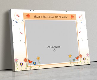 Photo Canvas Frames 20x14 - Happy Birthday Wishes With Confitte Design Photo Canvas Frames 20x14 - Happy Birthday Wishes With Confitte Design