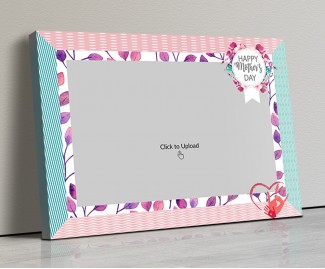 Photo Canvas Frames 20x14 - Happy Mother's Day Wishes With Floral Frame Design Photo Canvas Frames 20x14 - Happy Mother's Day Wishes With Floral Frame Design