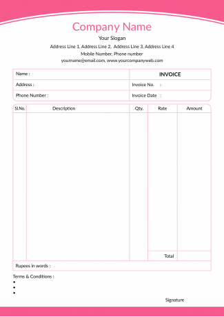 Premium Pink Color Bill Book Design Premium Pink Color Bill Book Design