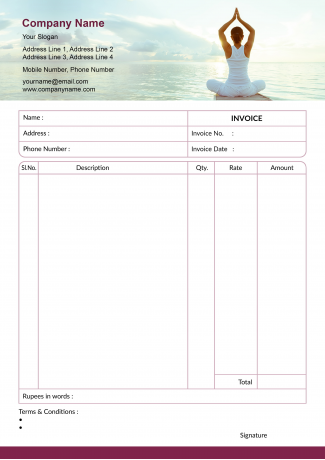Yoga  Bill Book Design Yoga  Bill Book Design