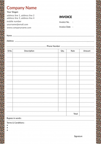 Florist Bill Book Design Florist Bill Book Design