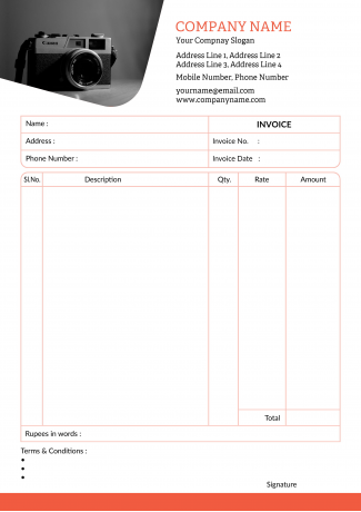 Photography Bill Book Design Photography Bill Book Design