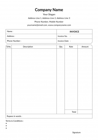 Travels Company  Bill Book Design Travels Company  Bill Book Design
