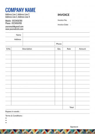 Abstract Bill Book Design Abstract Bill Book Design