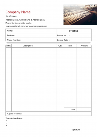 Musician Bill Book Design Musician Bill Book Design