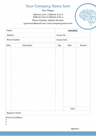 Computer Spare parts Bill Book Design