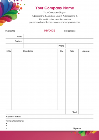 Paint Shop Bill Book Design Paint Shop Bill Book Design
