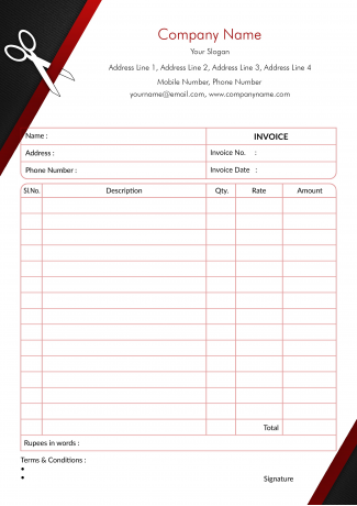 Tailor Shop Bill Book Design