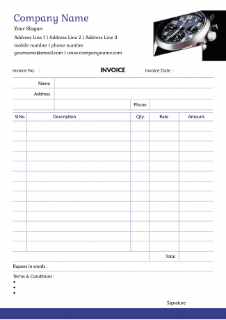 Watch Shop Bill Book Design Watch Shop Bill Book Design
