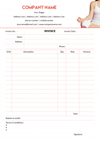 Yoga Trainer Bill Book Design Yoga Trainer Bill Book Design
