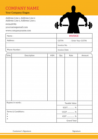 Gym Bill Book Gym Bill Book