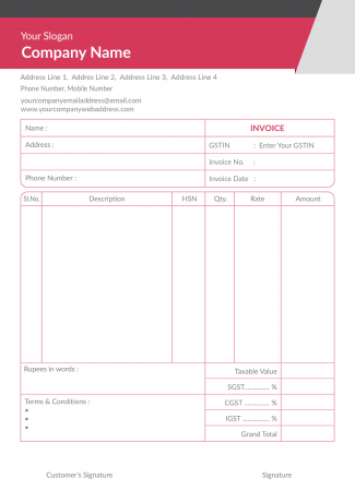 Pink And Grey  Bill Book Pink And Grey  Bill Book
