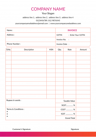 Premium Pink Bill Book Premium Pink Bill Book
