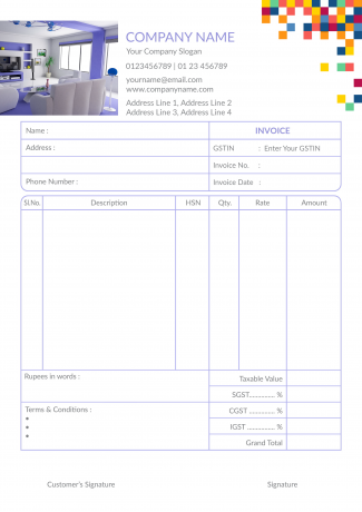 Coloful Pattern Bill Book Coloful Pattern Bill Book