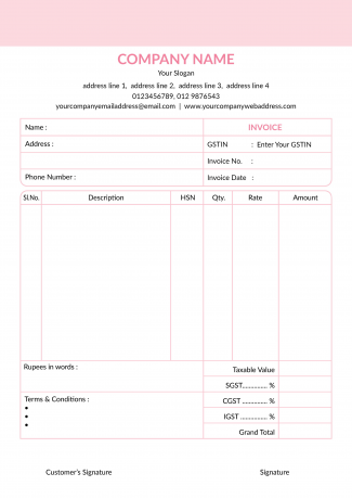 Light Pink Bill Book Light Pink Bill Book