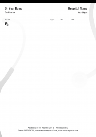 Simple Black & White Prescription Pad Design Simple Black & White Prescription Pad Design