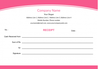 Premium Pink Color Receipt Design