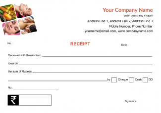 Beauty Spa Receipt Design Beauty Spa Receipt Design
