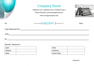 Book Shop Receipt Design