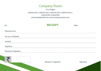 Green Receipt Book Green Receipt Book