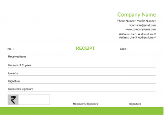 Parrot Green Receipt Book Parrot Green Receipt Book