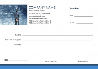 Blue And White Voucher Book
