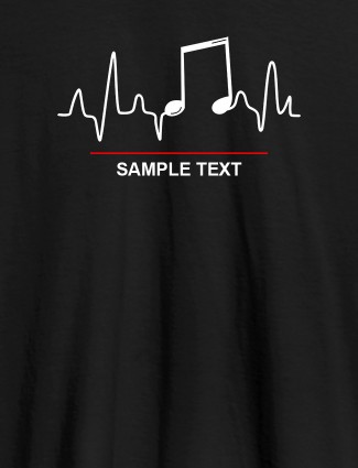 Musical Note Frequency Mens Personalised T Shirt Black Color