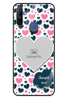 Narzo 20A Custom Glass Phone Case  - Pink & Blue Heart Design