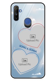 Narzo 20A Custom Glass Mobile Case  - Blue Color Couple Design 