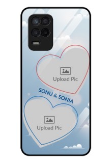 Realme Narzo 30 5G Custom Glass Mobile Case - Blue Color Couple Design 