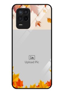 Realme Narzo 30 5G Photo Printing on Glass Case - Autumn Maple Leaves Design