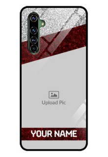 Realme X50 Pro 5G Personalized Glass Phone Case - Image Holder with Glitter Strip Design
