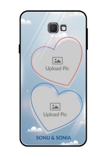 Samsung Galaxy J7 Prime Custom Glass Mobile Case  - Blue Color Couple Design 