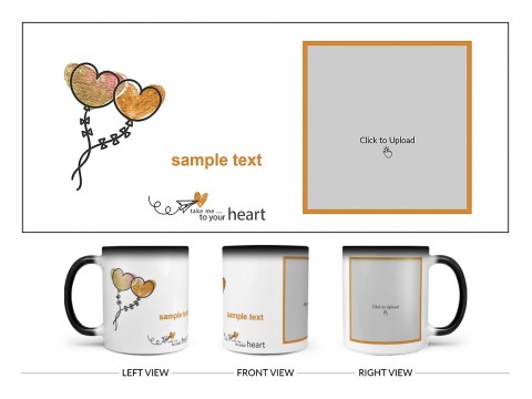 Take Me To Your Heart Quote Design On Magic Black Mug