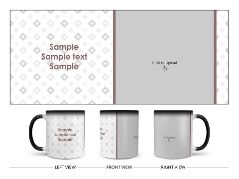 Tilted Square Pattern Background Design On Magic Black Mug
