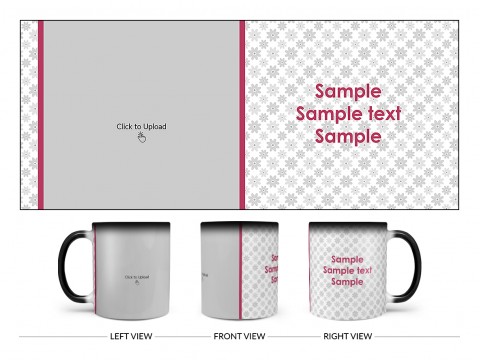 Flower Patten Background Design On Magic Black Mug