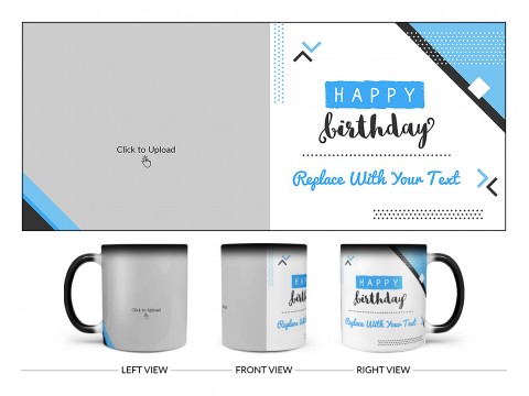 Happy Birthday Design On Magic Black Mug