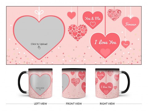 Your & Me Forever Design On Magic Black Mug