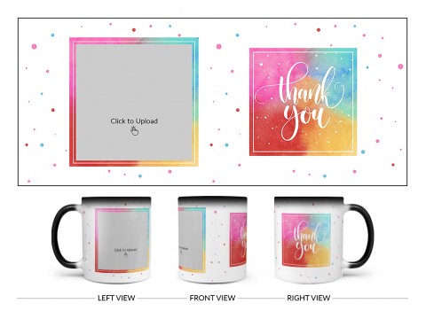 Thank You Design On Magic Black Mug