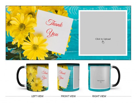 Thank You Design On Magic Black Mug