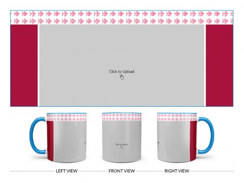 Floral Pattern Top border Design On Dual Tone Sky Blue Mug