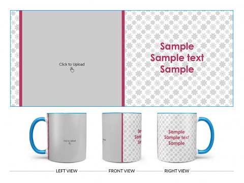 Flower Patten Background Design On Dual Tone Sky Blue Mug