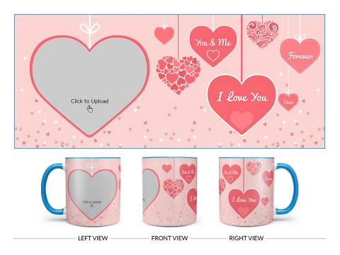 Your & Me Forever Design On Dual Tone Sky Blue Mug