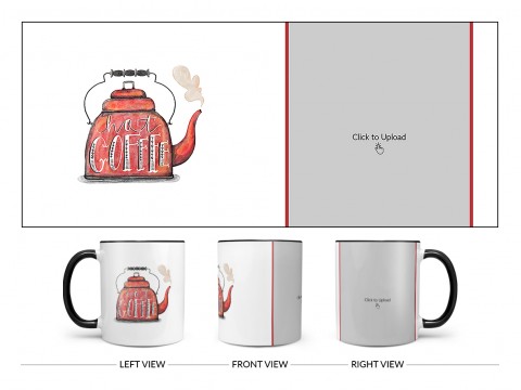 Coffee Jar With Hot Coffees Text For Coffee Lovers Design On Dual Tone Black Mug