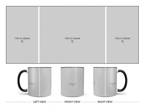 3 Vertical Pic Upload Design For Any Occasions & Event Design On Dual Tone Black Mug