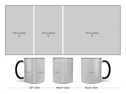 3 Pic Upload Design For Any Occasions & Event Design On Dual Tone Black Mug